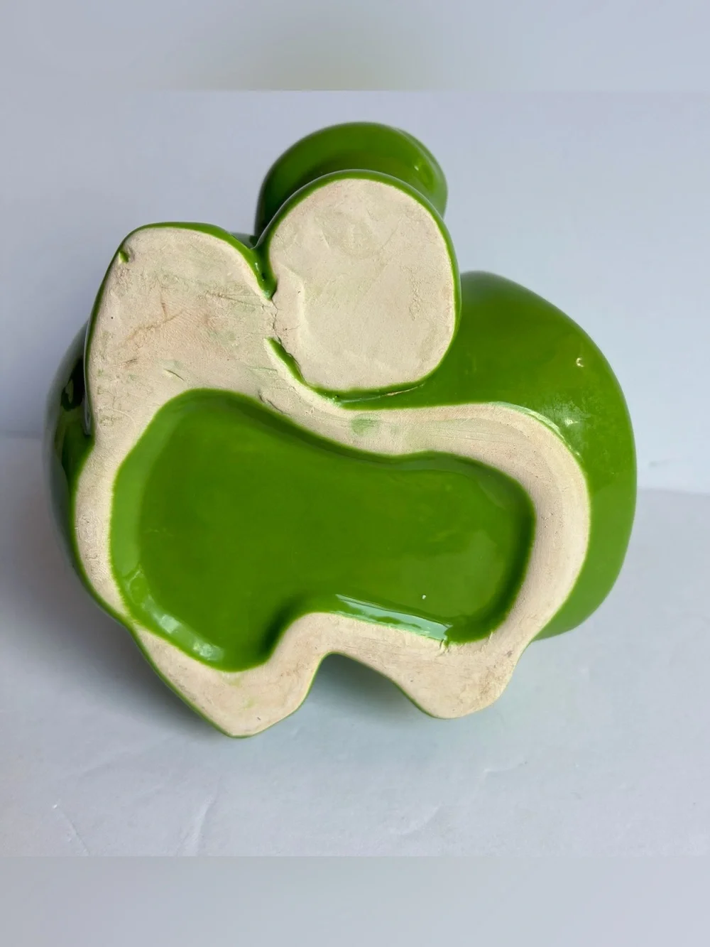 Big Mouth Frog Green Scrubber Sponge Holder w Vase or Brush Holder Ceramic 4